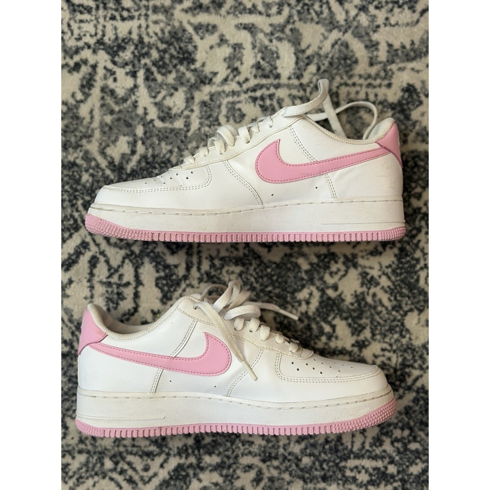 Nike Air Force 1 '07 Bubblegum White Pink Leather Sneakers FJ4146-101 sz 9.5 - Picture 8 of 11